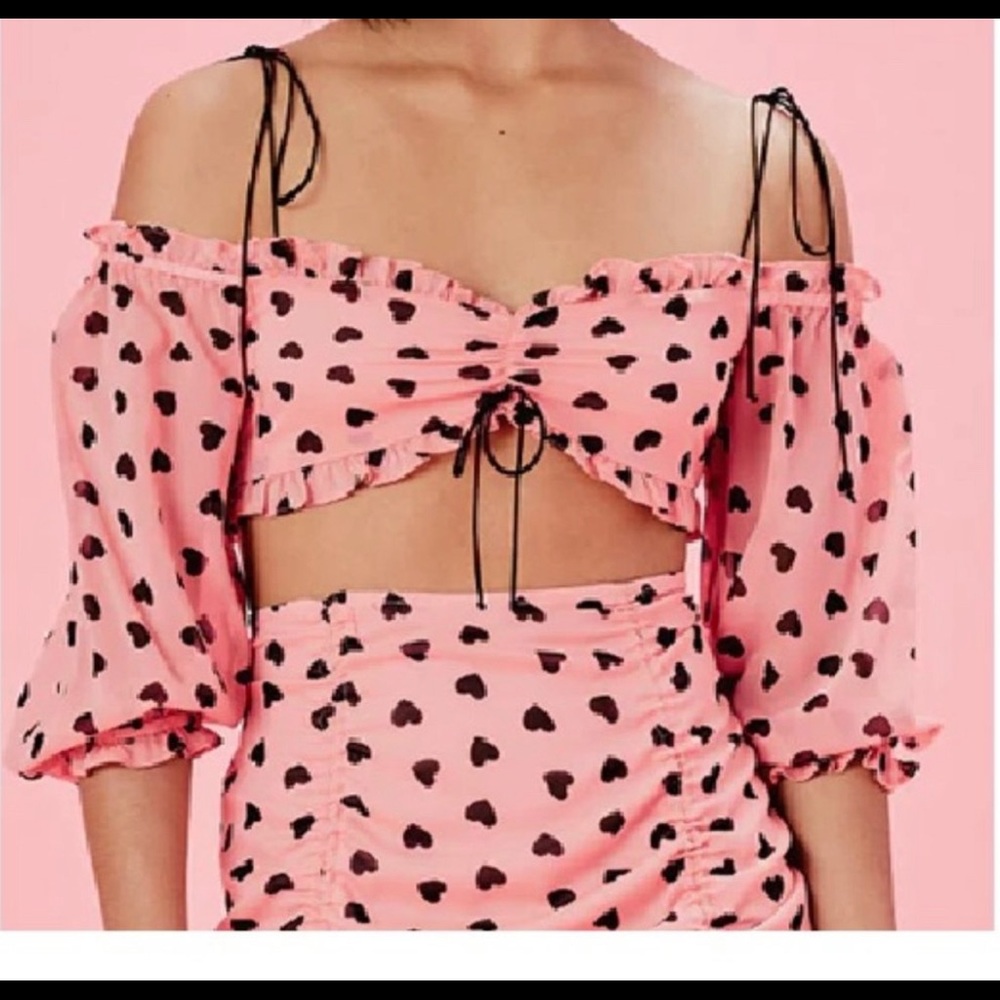 For Love And Lemons Sample Dominque Polka Dot Crop Top